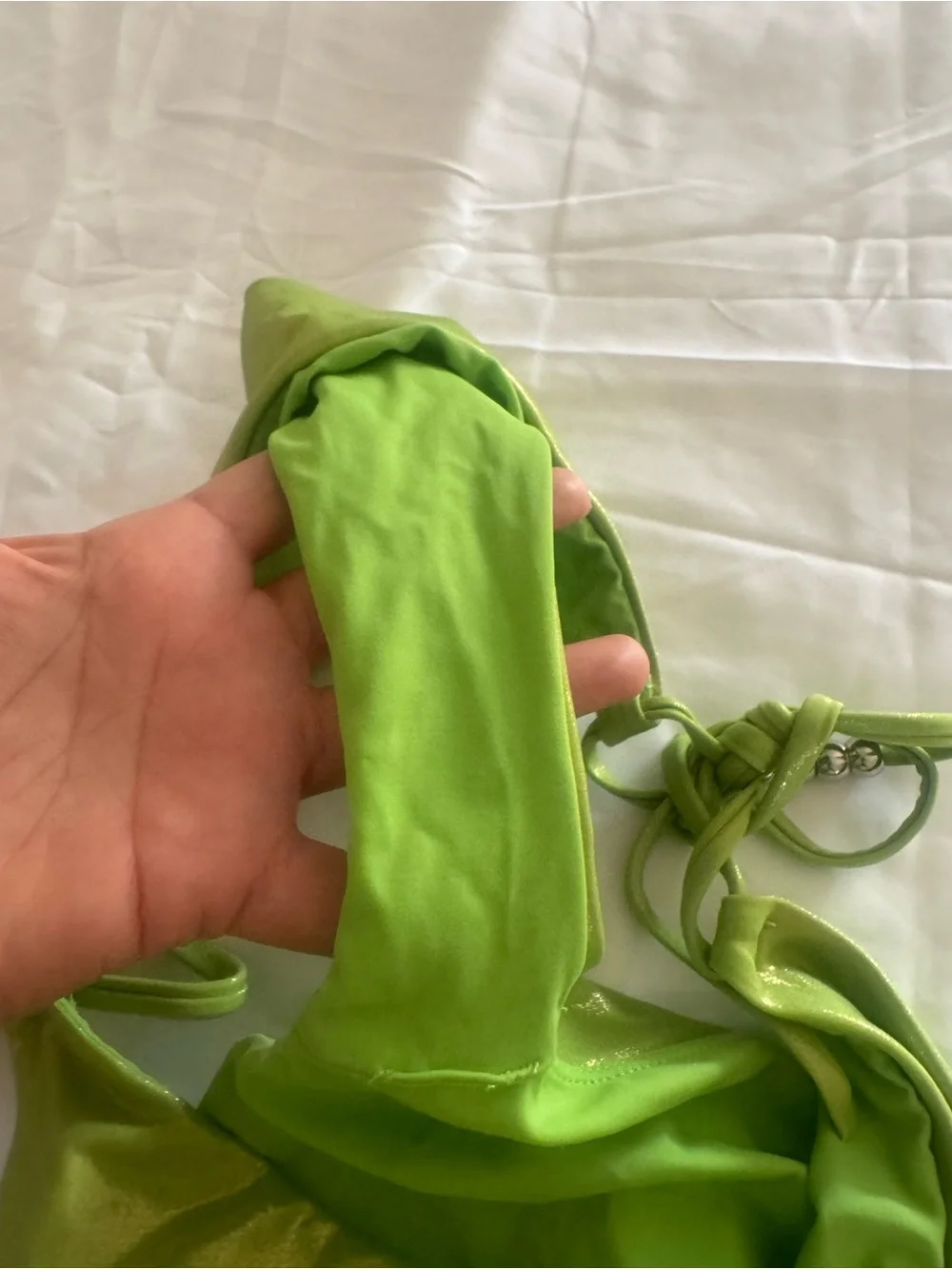 PacSun Shimmery Lime Green Tie-Side Bikini Bottom